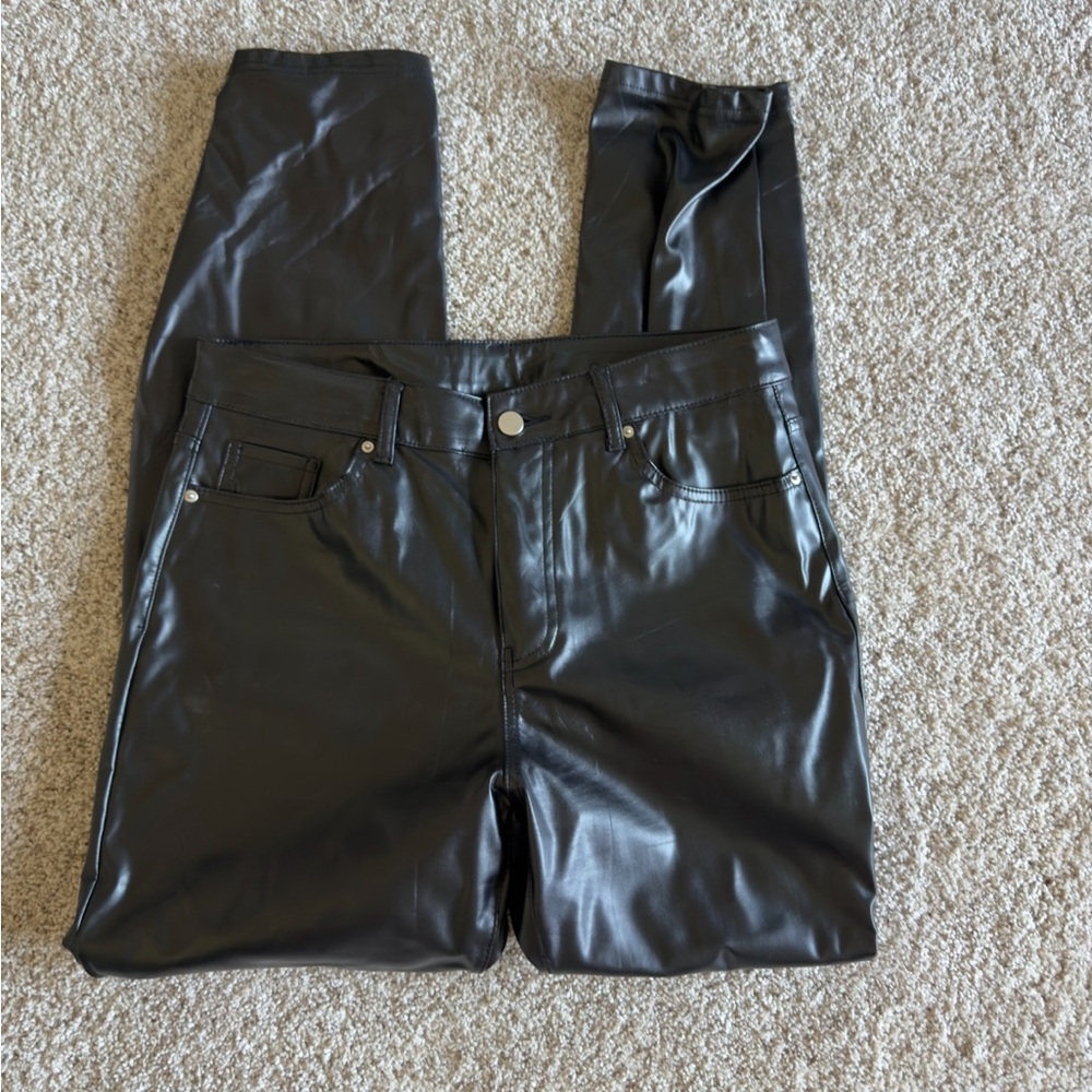G.I.L.I. Black Faux Leather Pants